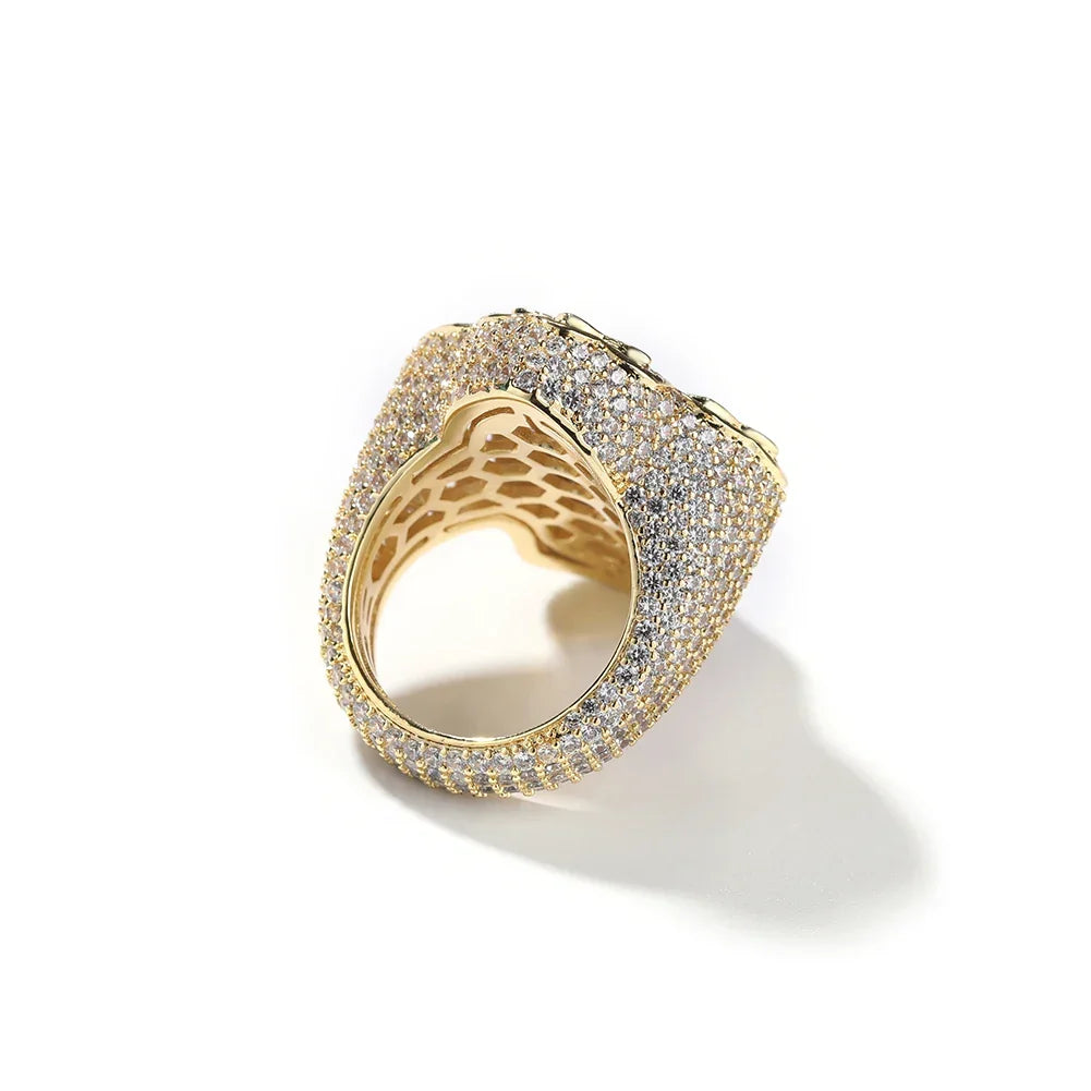 ICED CROSS RING