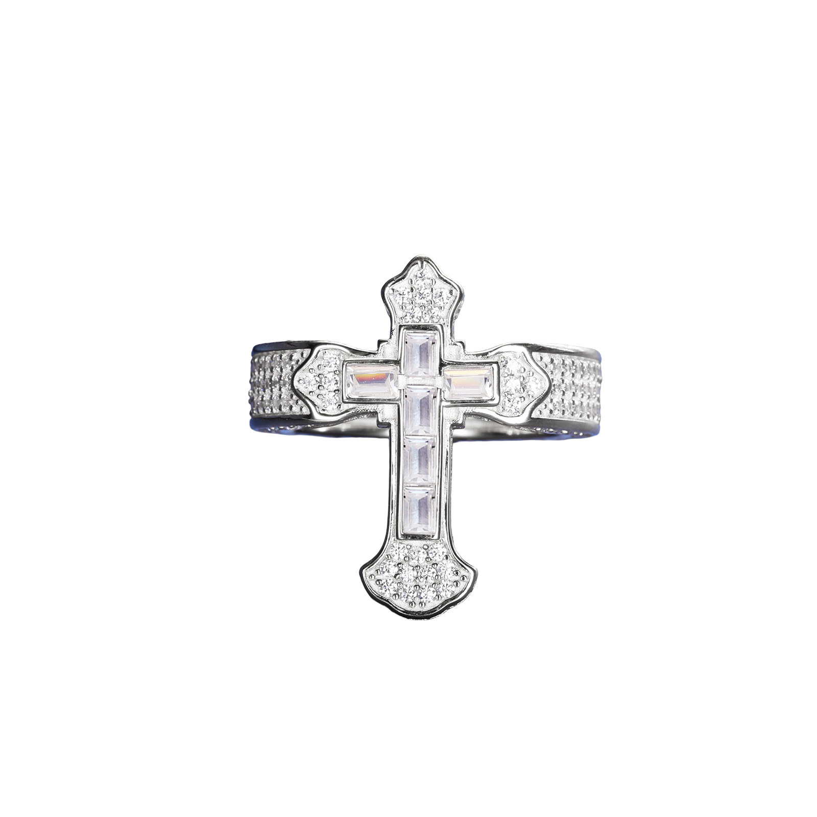BAGUETTE CROSS RING