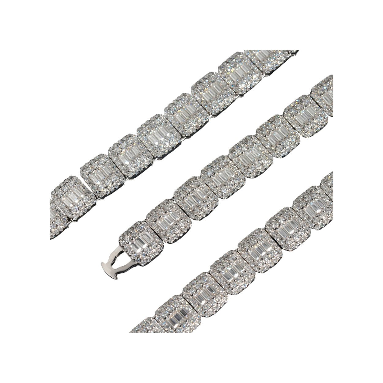 HALO BAGUETTE NECKLACE