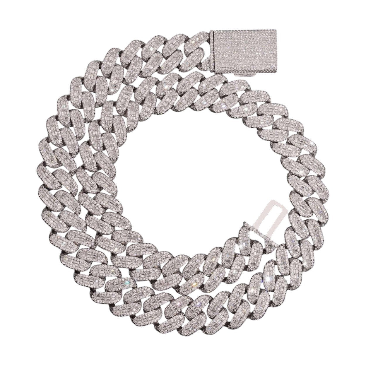 HALO BAGUETTE CUBAN CHAIN
