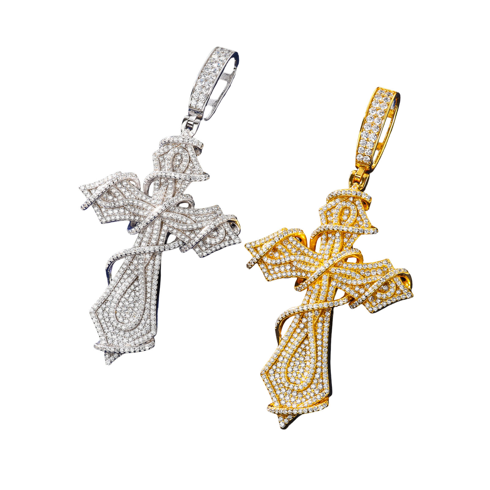 VVS RIBBON CROSS PENDANT